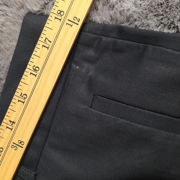Banana Republic 718 Trouser Cuff Stretch Straight Sheen Black pants Size 14 - Picture 9 of 11